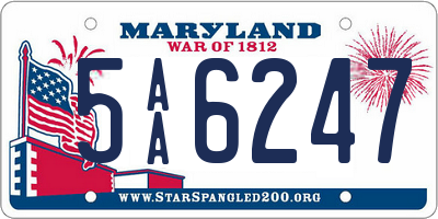 MD license plate 5AA6247