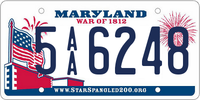 MD license plate 5AA6248