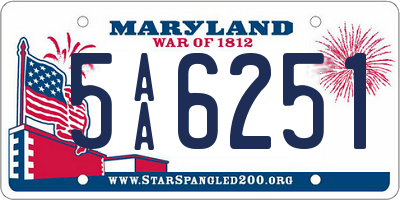 MD license plate 5AA6251