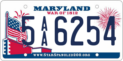 MD license plate 5AA6254