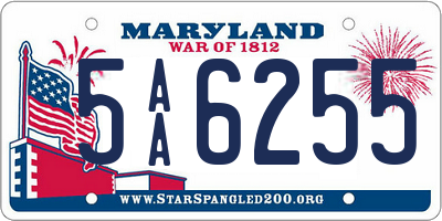 MD license plate 5AA6255