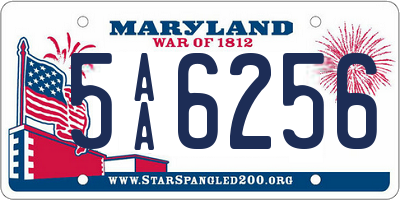 MD license plate 5AA6256