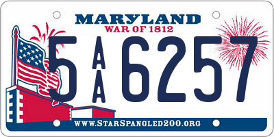MD license plate 5AA6257