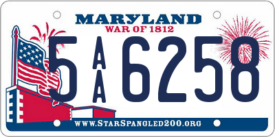 MD license plate 5AA6258