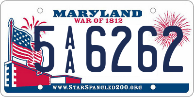 MD license plate 5AA6262