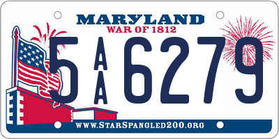 MD license plate 5AA6279