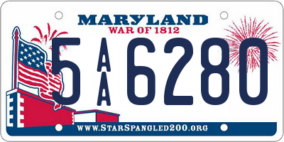 MD license plate 5AA6280