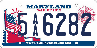 MD license plate 5AA6282