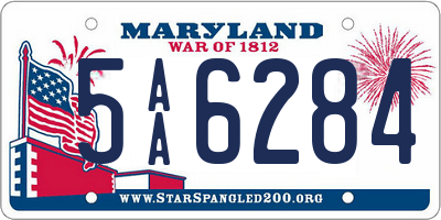 MD license plate 5AA6284