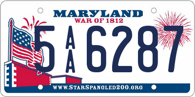 MD license plate 5AA6287