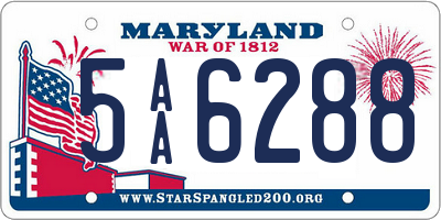 MD license plate 5AA6288