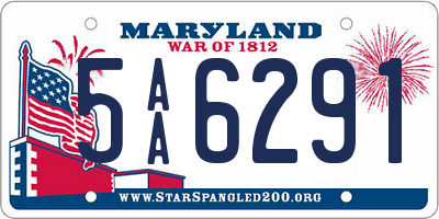MD license plate 5AA6291