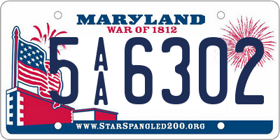 MD license plate 5AA6302