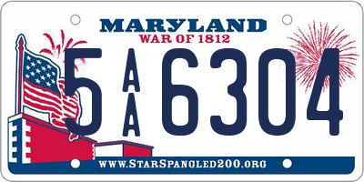 MD license plate 5AA6304