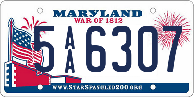 MD license plate 5AA6307