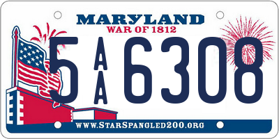 MD license plate 5AA6308