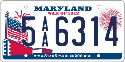 MD license plate 5AA6314