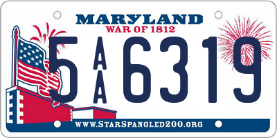 MD license plate 5AA6319