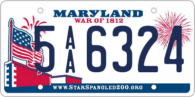 MD license plate 5AA6324