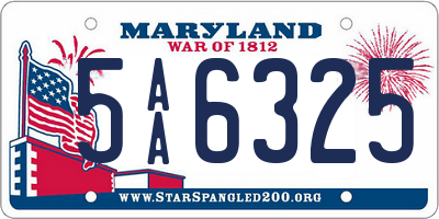 MD license plate 5AA6325