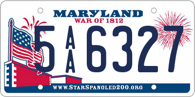 MD license plate 5AA6327