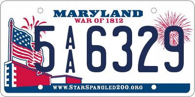 MD license plate 5AA6329