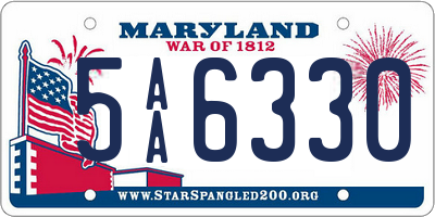 MD license plate 5AA6330