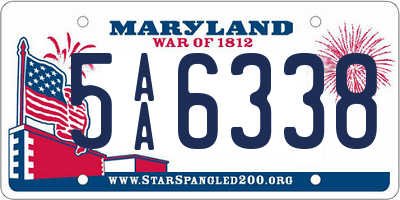 MD license plate 5AA6338