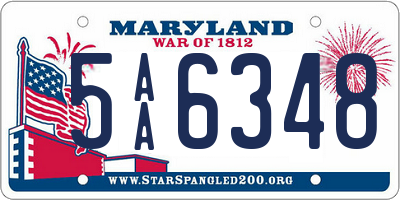 MD license plate 5AA6348