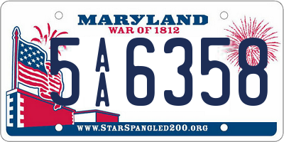 MD license plate 5AA6358