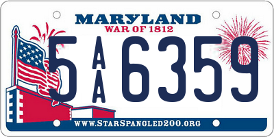 MD license plate 5AA6359