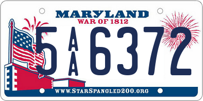 MD license plate 5AA6372