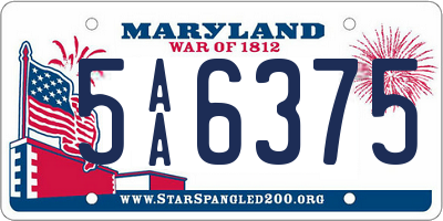 MD license plate 5AA6375