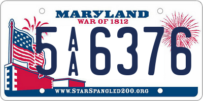 MD license plate 5AA6376