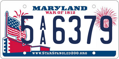 MD license plate 5AA6379