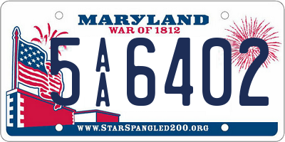 MD license plate 5AA6402