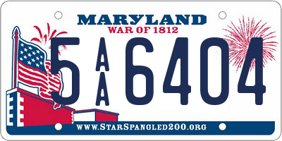 MD license plate 5AA6404