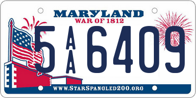 MD license plate 5AA6409