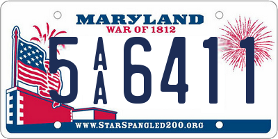 MD license plate 5AA6411