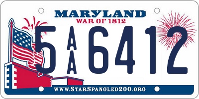 MD license plate 5AA6412