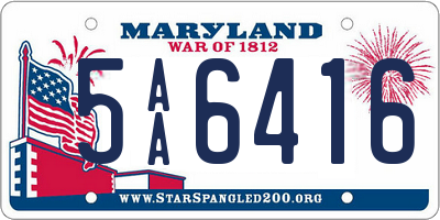 MD license plate 5AA6416