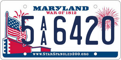 MD license plate 5AA6420