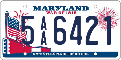 MD license plate 5AA6421