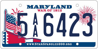 MD license plate 5AA6423