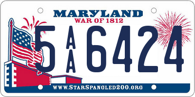 MD license plate 5AA6424