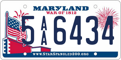 MD license plate 5AA6434