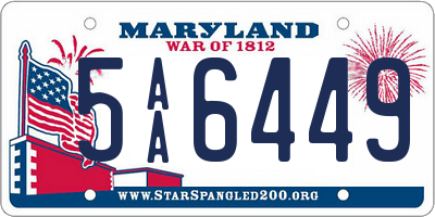 MD license plate 5AA6449