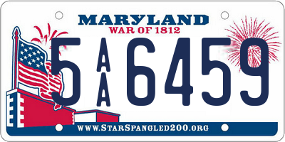 MD license plate 5AA6459