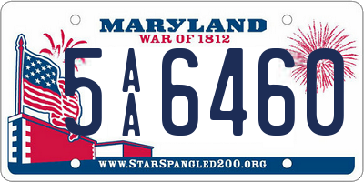 MD license plate 5AA6460