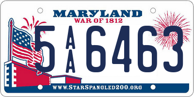 MD license plate 5AA6463